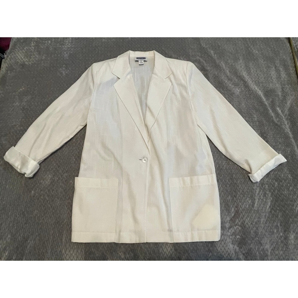 Vintage Prophecy by Sag Harbor Women's Blazer - White - Size 10
